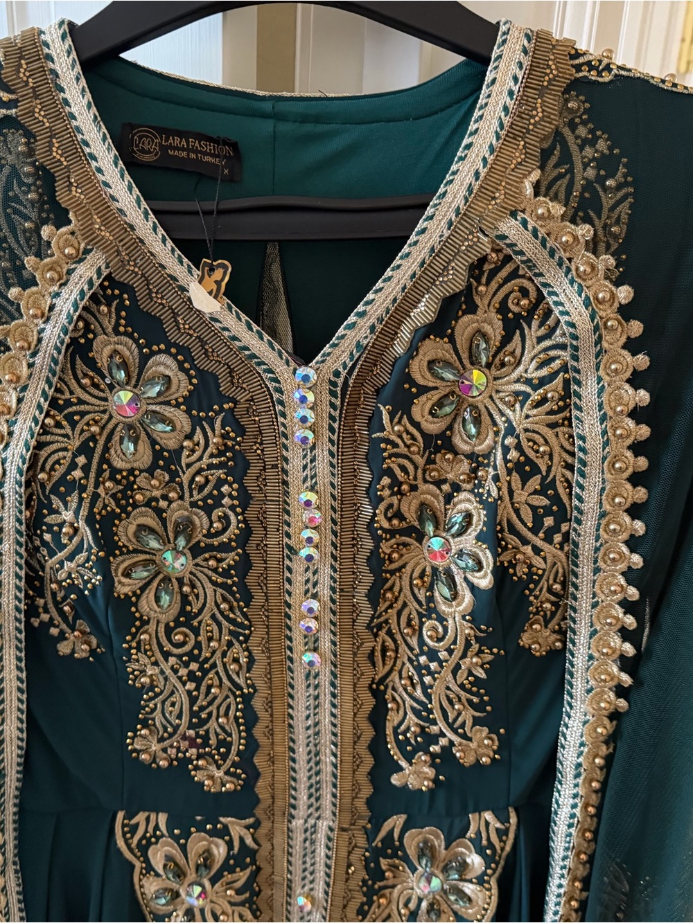 Lara Fashion Teal Embellished Gown